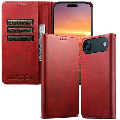 Compatible iPhone 17 Pro Max & Samsung S25 Ultra Leather Flip Case with Card Slot & Stand