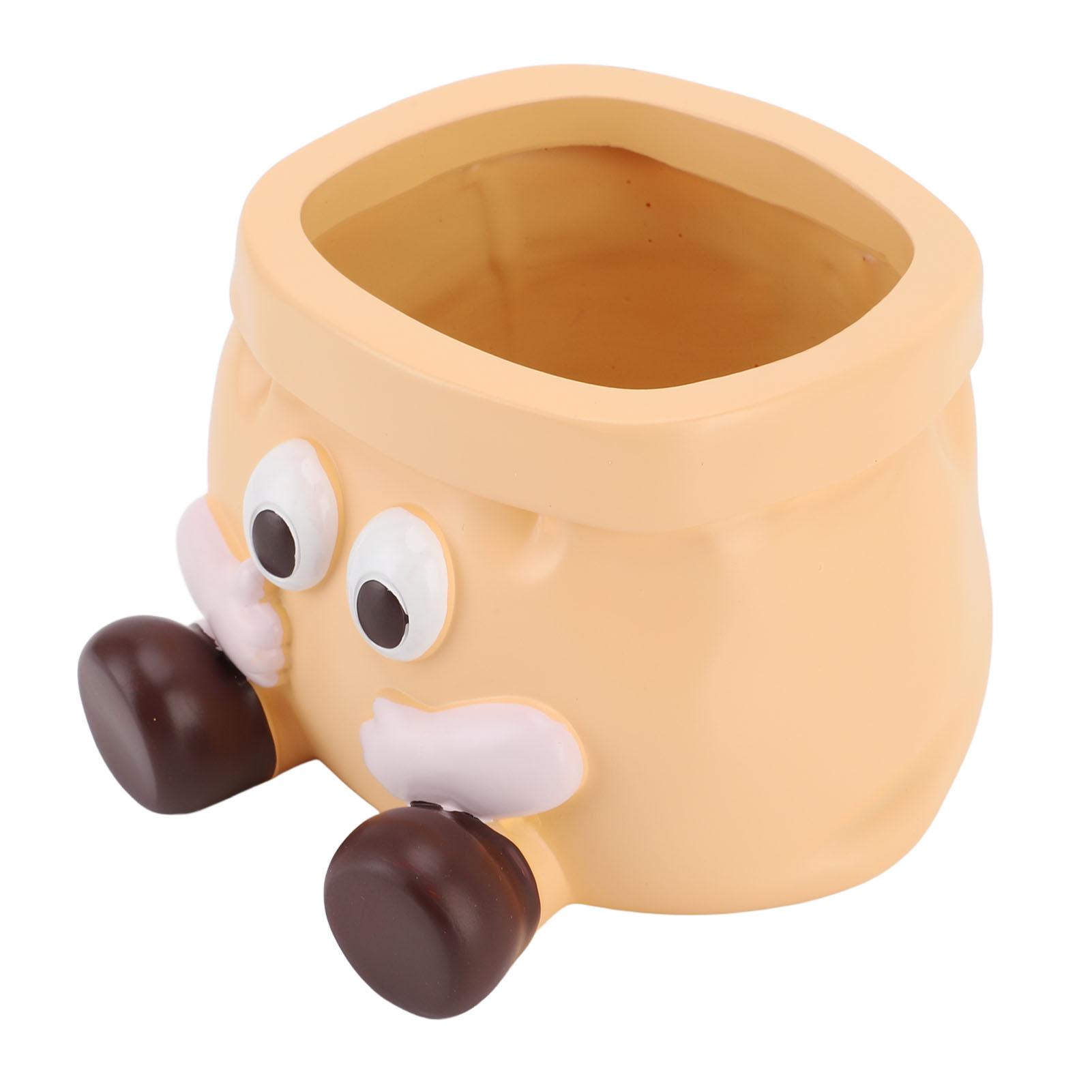 Pot Resin Cute Decorative Planter with Drainage for Ornament Entryway Key Storage