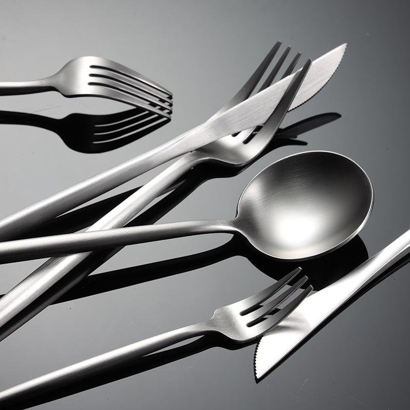 304 stainless steel matte Portuguese western food knives, forks and spoons multi-specification desserts restaurant value tableware gifts