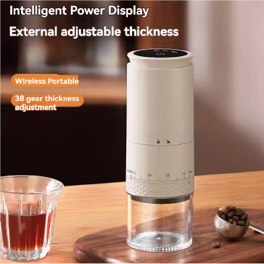 1500mAh Electric Coffee Grinder Externally Adjustable Type-C Charging Coffee Burr Grinder Bean Grinding Machine Coffee Maker