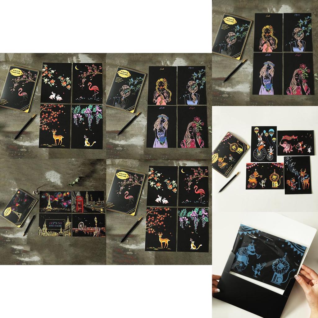 Colorful Scratch Art Paper Magic Painting Paper Featuring Premium Quality Cardboard