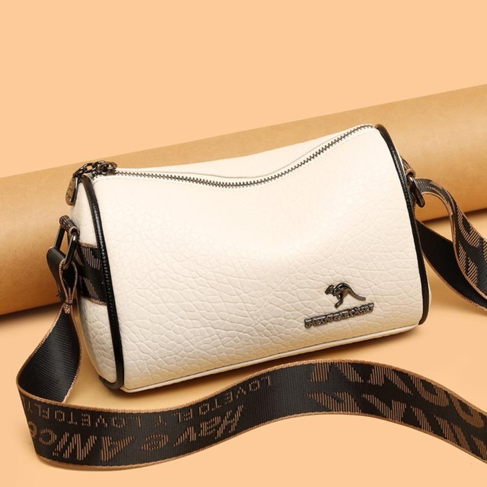 Sac à bandoulière en cuir souple pour femmes, couleur unie, petit sac carré Simple