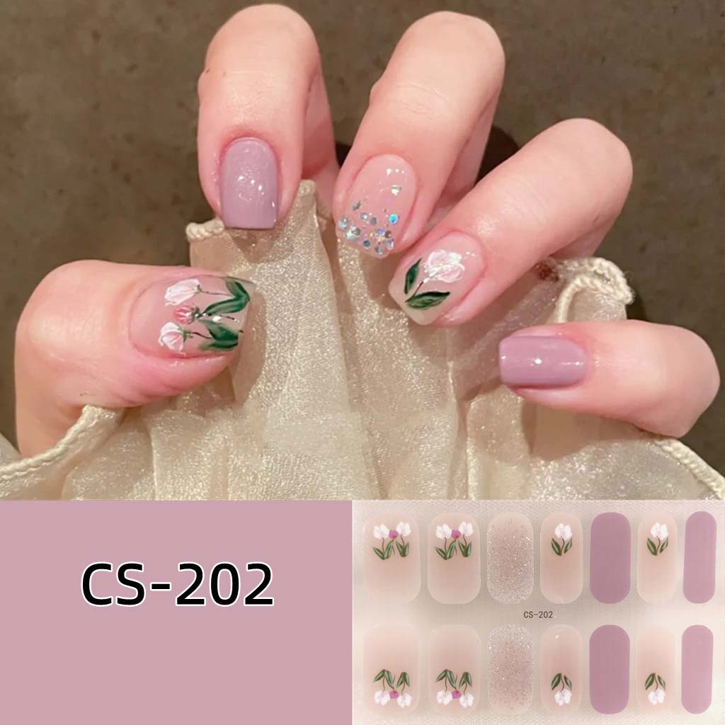 CS Waterproof and No-bake Gel Nail Polish Film All Stick Japanese and Korean Wind Spring and Summer Nail Wrap Paper Nail Wrap Paper