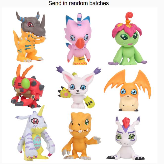 9pcs/set Anime Digital Monster Digimon Cute Action Figure Model Toys Kabuterimon Agumon Gomamon Piyomon Patamon Dramon Palmon