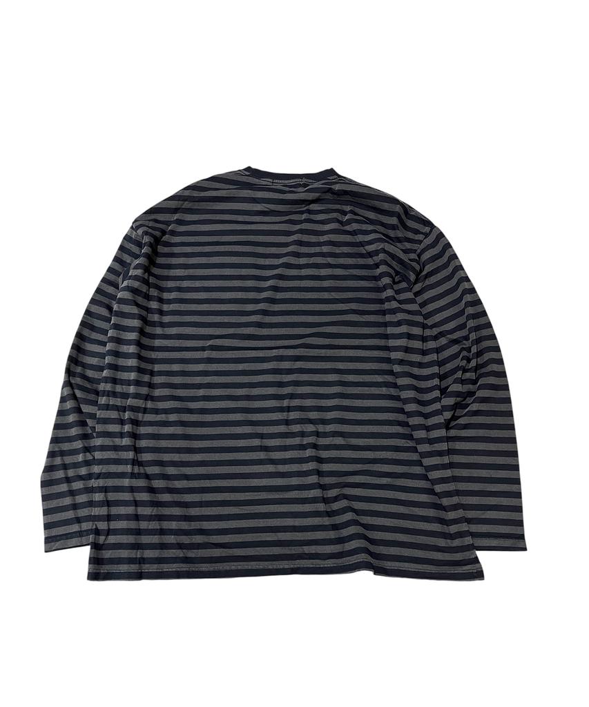 SK8ER ROCK Static Pigment Stripe T-Shirt (Charcoal*Black)