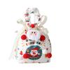 Christmas Gift Bag with Drawstring Reusable Candy Bag for Treats Cookie Goodies Xmas Eve Fruit Storage Bag with Santa Snowman Deer Doll