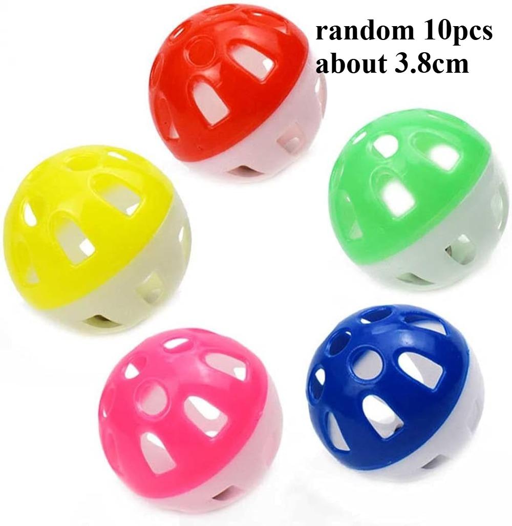10pcs Pet Parrot Toy Balls Fun Colored Hollow Bell Ball Bird Toy Parakeet Cockatiel Parrot Chew Cage Fun Toys Pet Bird Supplies