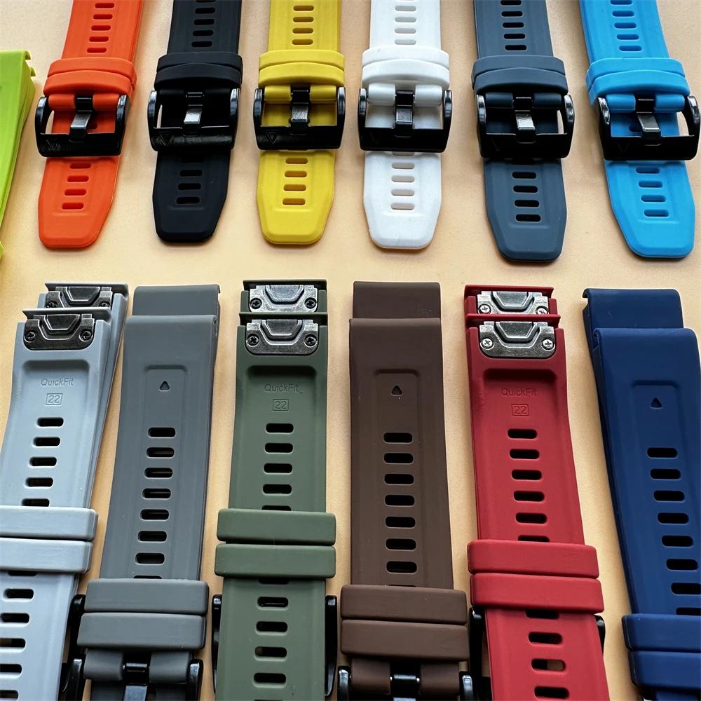 Quickfit Silicone 22 26mm Watch Strap For Garmin Tactix 7 AMOLED Delta Bravo Watchband For Quatix 7 7X 6 5 3 Band Outdoor Sports