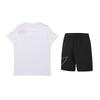 Li Ning Letter Round Neck Versatile Breathable Short Sleeve T-Shirt Mid Waist Shorts Casual Sports Set Unisex Sets AHSUA19-1+YKSV117-1