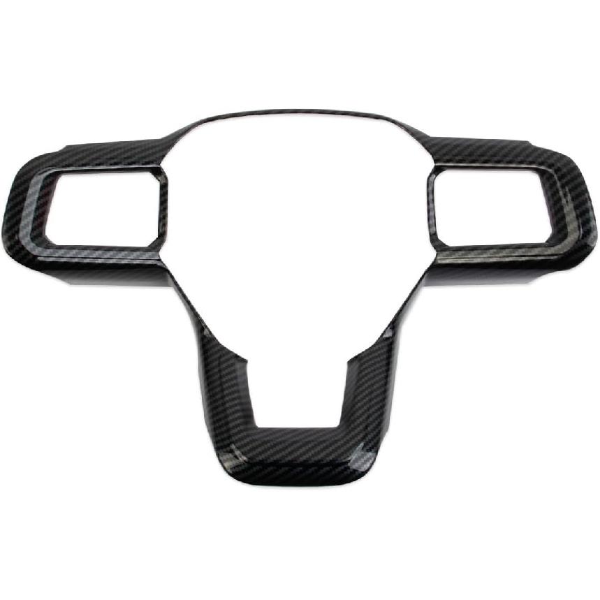 Steering Wheel Cover Molding Trims Accessories for 2024-2025 Ford Mustang (Carbon Fiber Style)