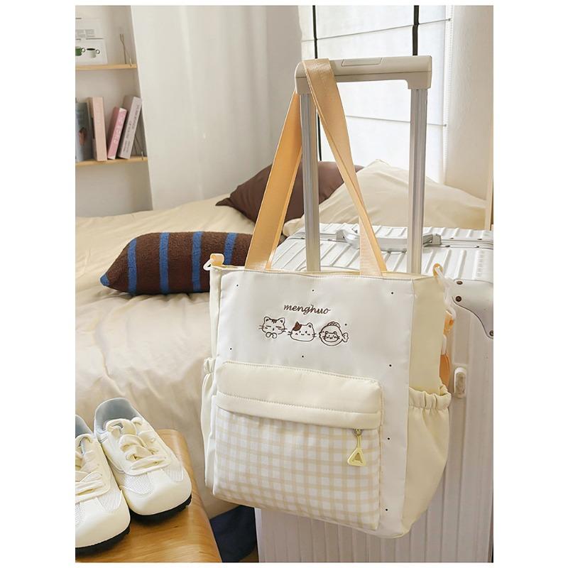 Light and Large-capacity Backpack, New High-value, Fresh and Sweet Plaid Schoolbag for Junior High School Students