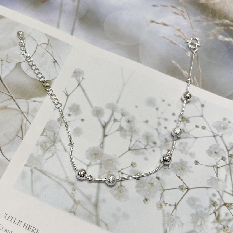 Korean Version of Japanese and Korean Internet Celebrity Single-line Matte Bead Bracelet Women's Imitation Sparkling Gypsy Cold Wind Jewelry