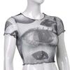 Y2k Women's Round Neck Sexy Summer Street Short Sleeved Open Navel Top