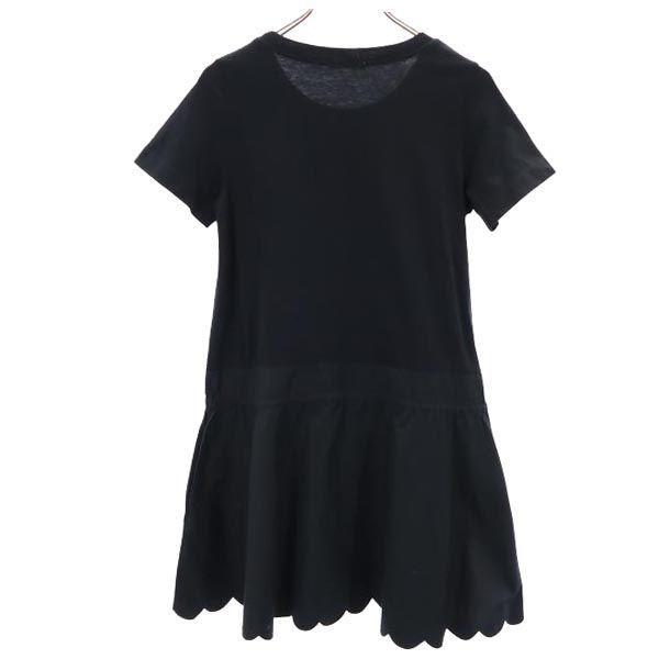 SEE BY CHLOE Short sleeve docking one piece S black Scalloped hem Women Used