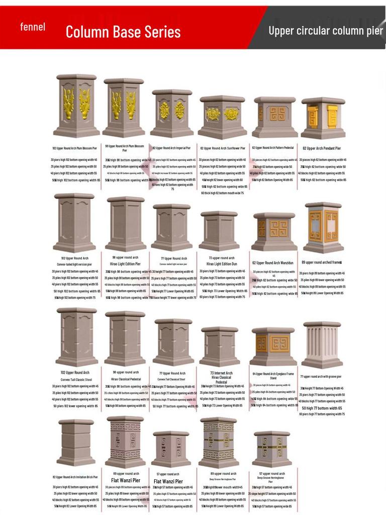European Villa Courtyard Roman Column Base for Exterior Wall Decoration