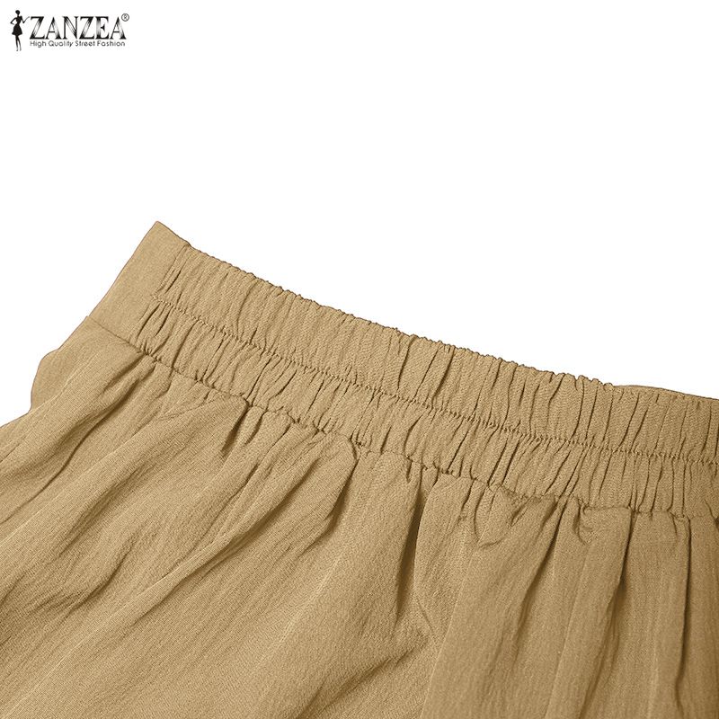 ZANZEA Women Sleeveless Vest Tops and Shorts Summer Two Piece Suit Sets