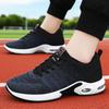 Sneakers New Large Size Men's Shoes Air Cushion Cushioning Running Shoes Flying Woven Breathable Shoes Men's Soft Sole Comfortable Mesh Shoes