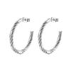 Trendy Titanium C-Shaped Stainless Steel Twisted Wire Earrings