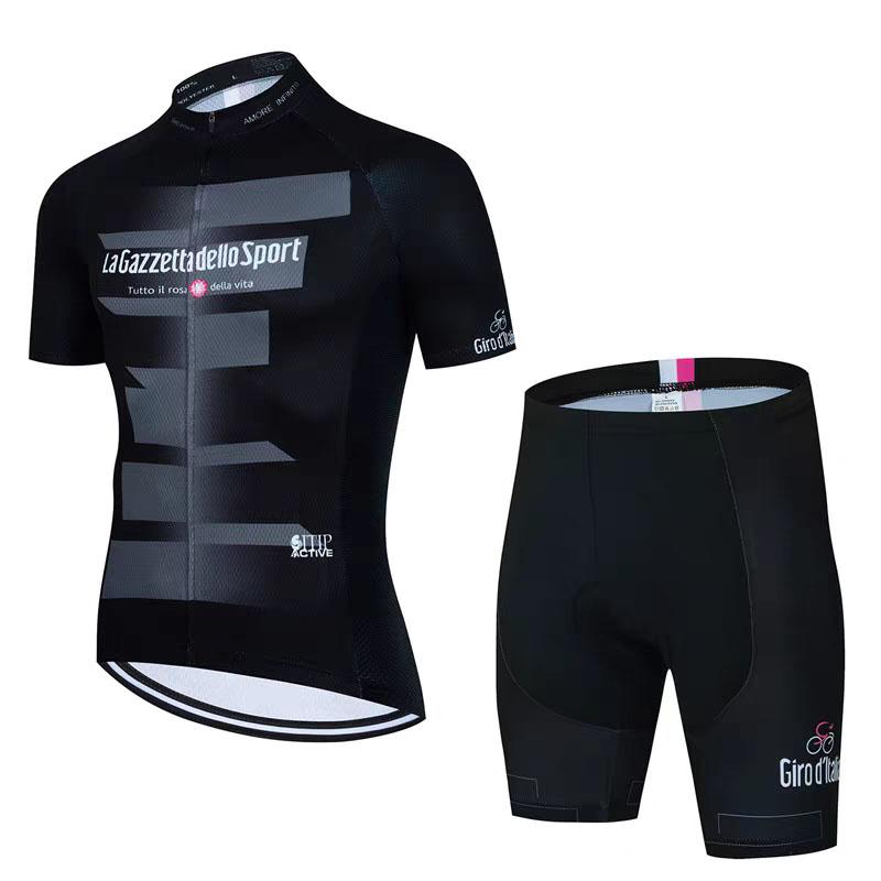 Sykkeltrøye Sommer Kortarmet Hurtigtørkende Pustende Sykkeldresssett Høy Stretch Bib Tettsittende Sportsskjorte