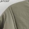 BITCED Women's Autumn/Winter Fashion Casual Plus Size Oversized Stand Collar Leopard Print Cotton Coat Jacket