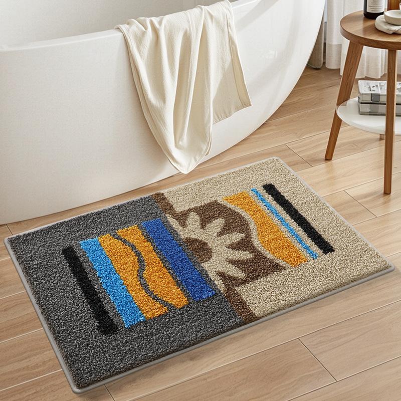 Eenvoudige Effen Bedrukte Badkamervloermat Zacht Absorberend Koelende Vloer voor Badkamer, Woonkamer, Slaapkamer, Tapijt Huisdecoratie 40X60CM (1.3X2FT