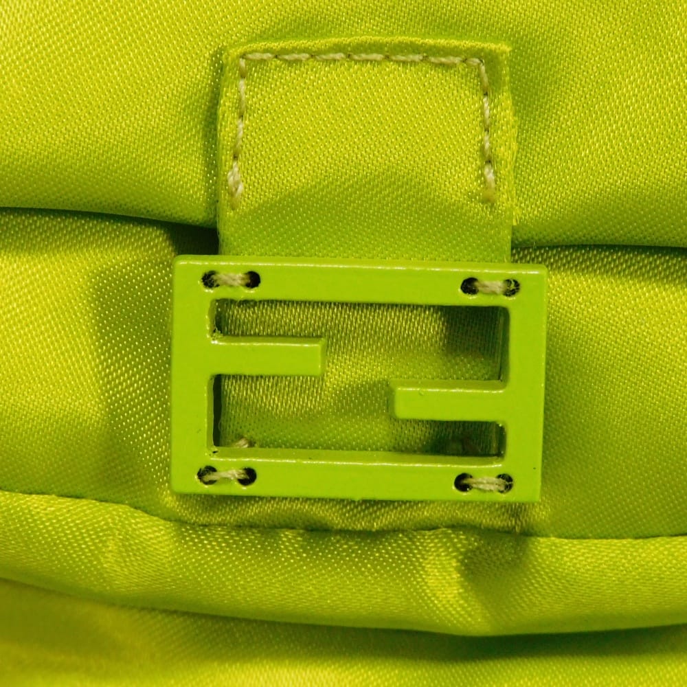 Used 11491 Baguette Pouch Baseball Cap FXQ934 ANBA F0L89 7919 Jet Acid Green TU 22.8" FF Logo Nylon Wasabi Men's from