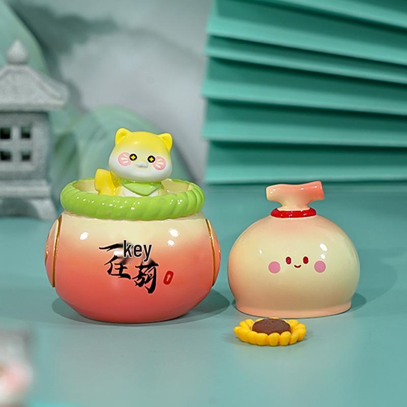 Hand-Painted Year of the Snake Blessings Figurine - Creative, Wealth-Attracting Cute Animal Ornament, Perfect Small Gift
