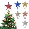 Glimmering Star Christmas Top Decoration 27cm Sparkling Hollowed Metal Star Tree Top For Christmas Tree Ornament