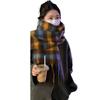 Korean Mohair Checkered Scarf Thickened and Warm for Women in Winter Long Faux Cashmere Scarf  Student Knitted