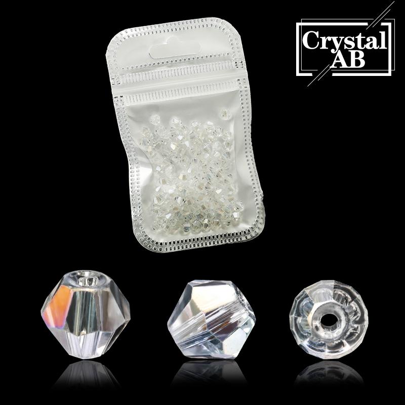1000pcs  Wholesale Big Bag Colorful 4mm Bicone Crystal Beads Glass Beads Loose Spacer Beads Bracelet Jewelry Making Accessories