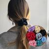 Silk Feeling Hair Tie Flower Ruched Hair Catch Hair Holder Scrunchies Hair Rope