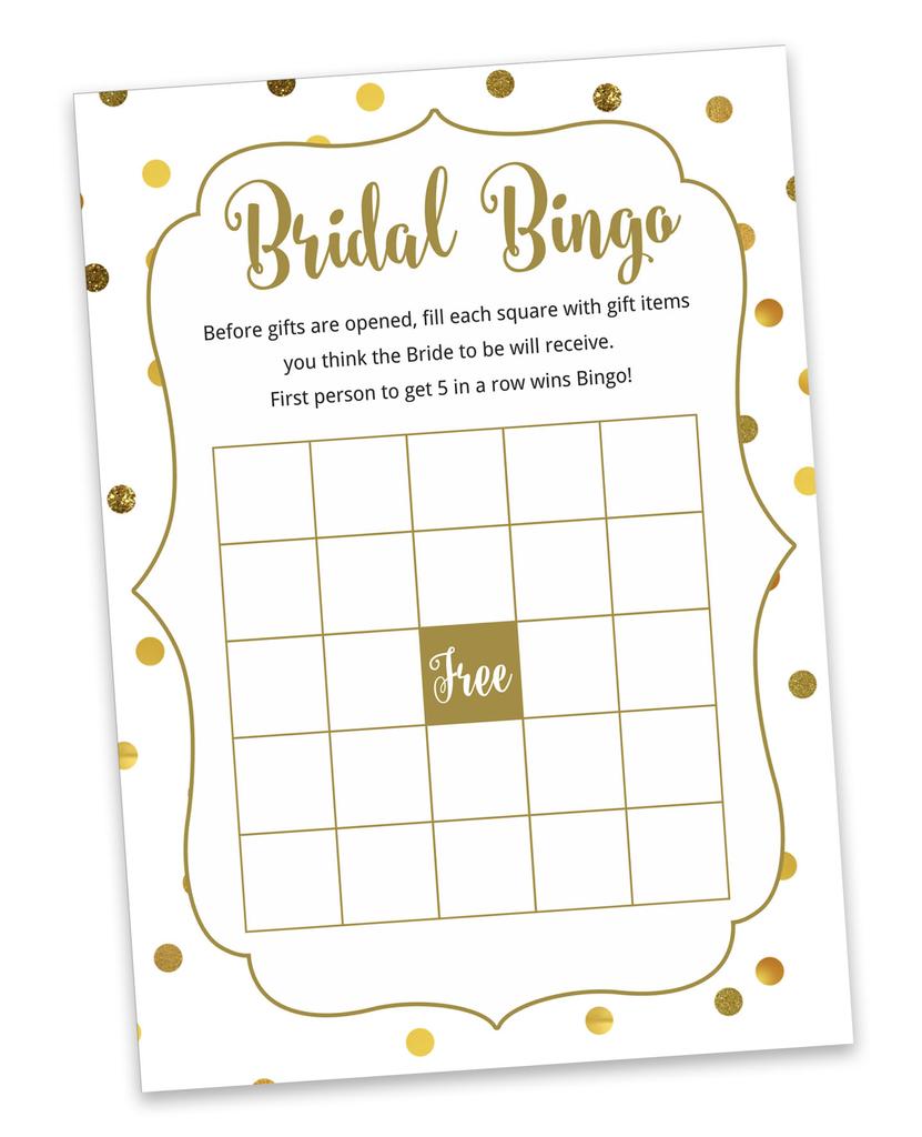 Inkdotpot 50A  Gold ConfettiA  BingoA  GameA  CardsA  For Bridal Wedding Shower Bachelorette Party Bulk Blank Square Fill In Gift
