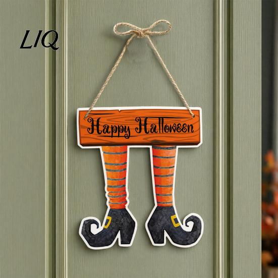 Halloween Themed Hanging Ornament Pumpkin Door Decor, Spooky Festive Wall for Party Holiday Decor Scene, Front Entryway Decoration, Trick or