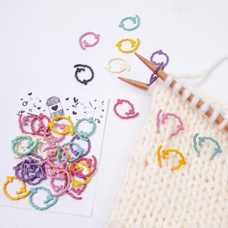 24Pcs Fruit Stitching Markers Crochet Locking Stitching Markers Rings for Knitting Crocheting Weaving Sweater Scarf Hat