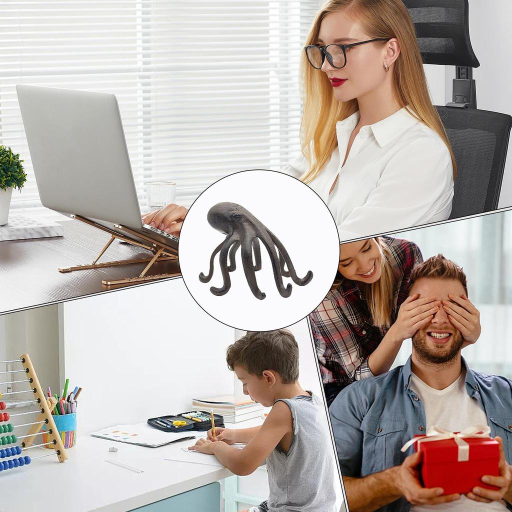 Retro Tier Handyhalter Kreative Dekorative Oktopus Statue für Bücherregal Wohnzimmer Büro Schreibtisch Dekoration Souvenir Geschenk