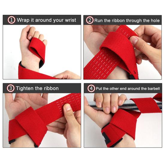Lifting Strap Men Women Anti-Slip Weightlifting Grip Band Bodybuilding Strength Training Home Gym Workout Pull-up Barbell Deadlifts Wrist Strap