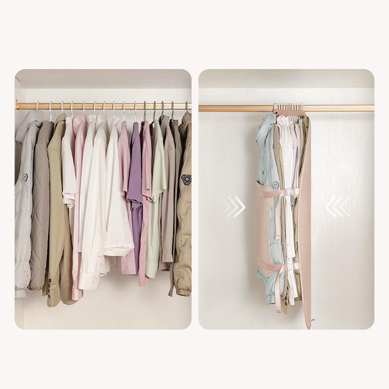 Clothes Compressed Board Foldable Fabric Compression Storage Bags With Dust Cover Wardrobe Organizer Space-Saving Home