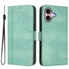 For iPhone 16 Cases Wallet Stand Retro Texture Leather Phone Cover with Lanyard