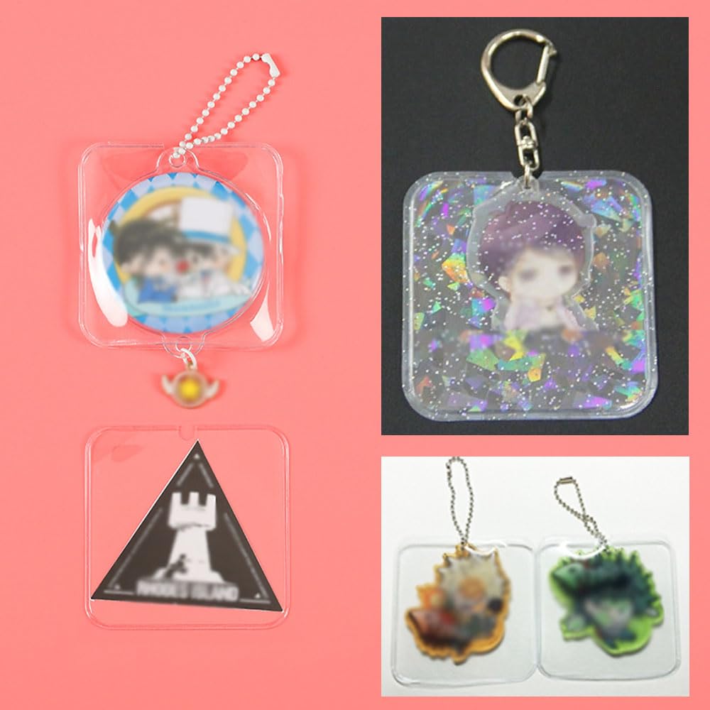 YANYULI Acrylic Keychain Covers of Protects Against Dirt and Convenient Storage Item for Your or As a Case for Protecting Your Badges (Set 5) Scratch
