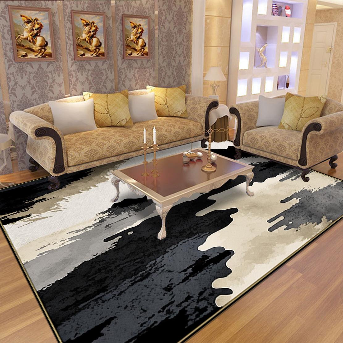 

Ретро черные ковры гостиная геометрия абстрактный большой ковер украшение дома холл напольный коврик декор комнаты прикроватный коврик для гардероба 60x90cm door mat