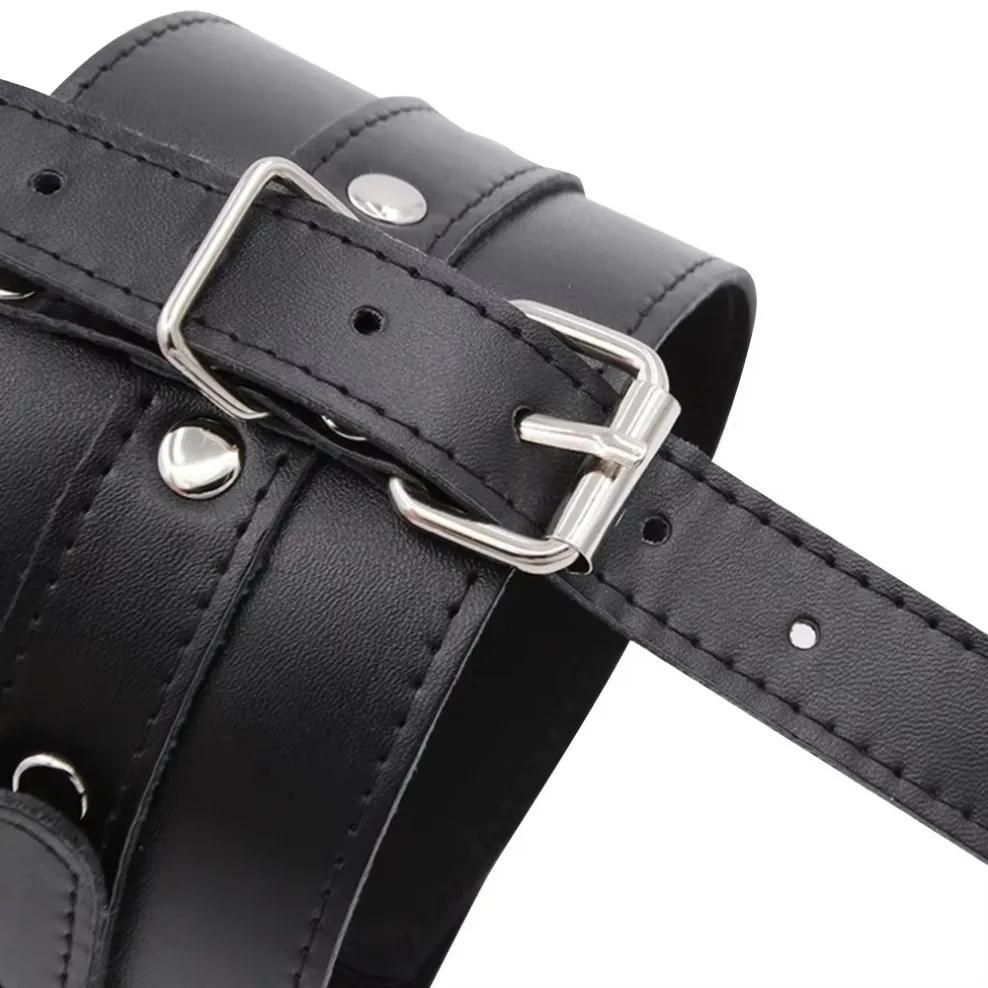 SM Slave Handcuffs Sex Fetish Bondage BDSM Toe Cuffs  Leather Thumb Toes Bondage Cuff Adult Restraint Game Sex Toy 18+ Supplies