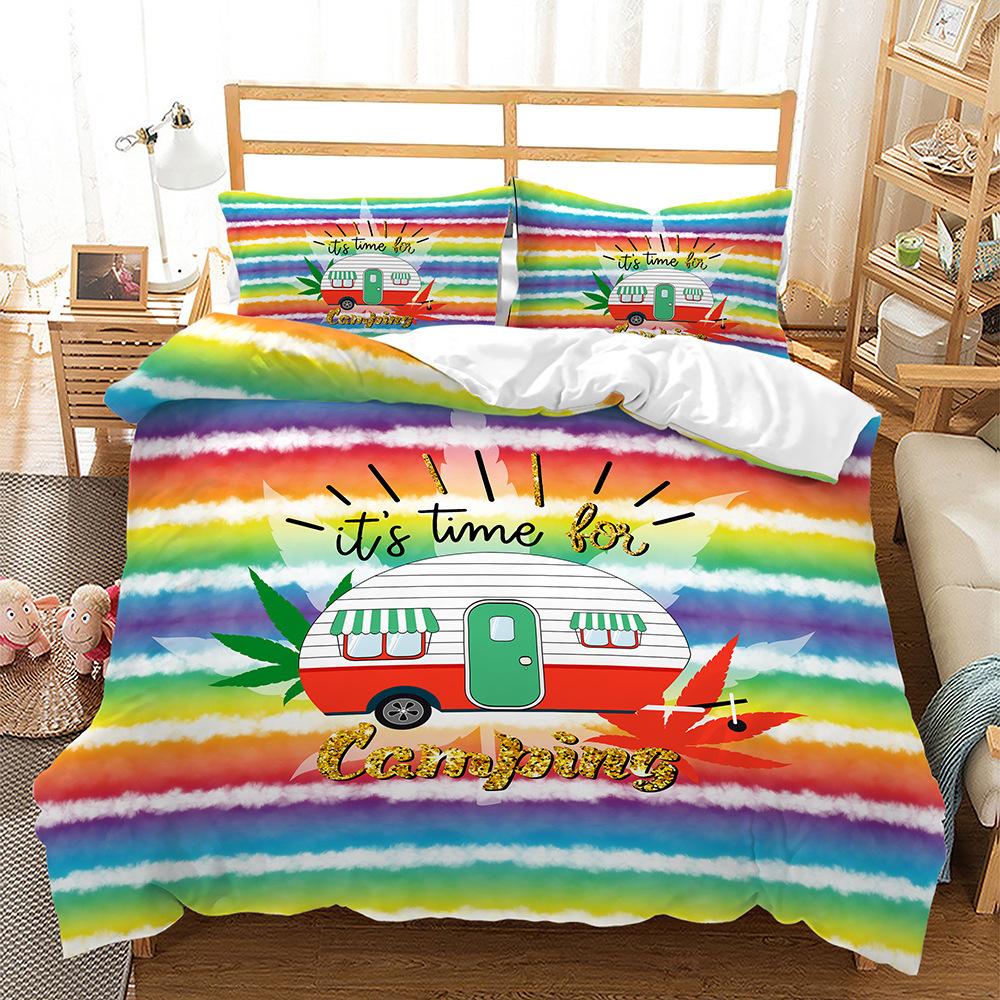 Bed Three-Piece Sports Basketball Football Camping Trip 3D Digital Printing Kit