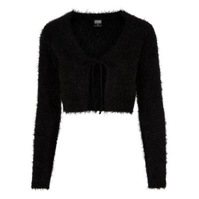 Urban Classics Womens/Ladies Cropped Feather Front Tie Cardigan