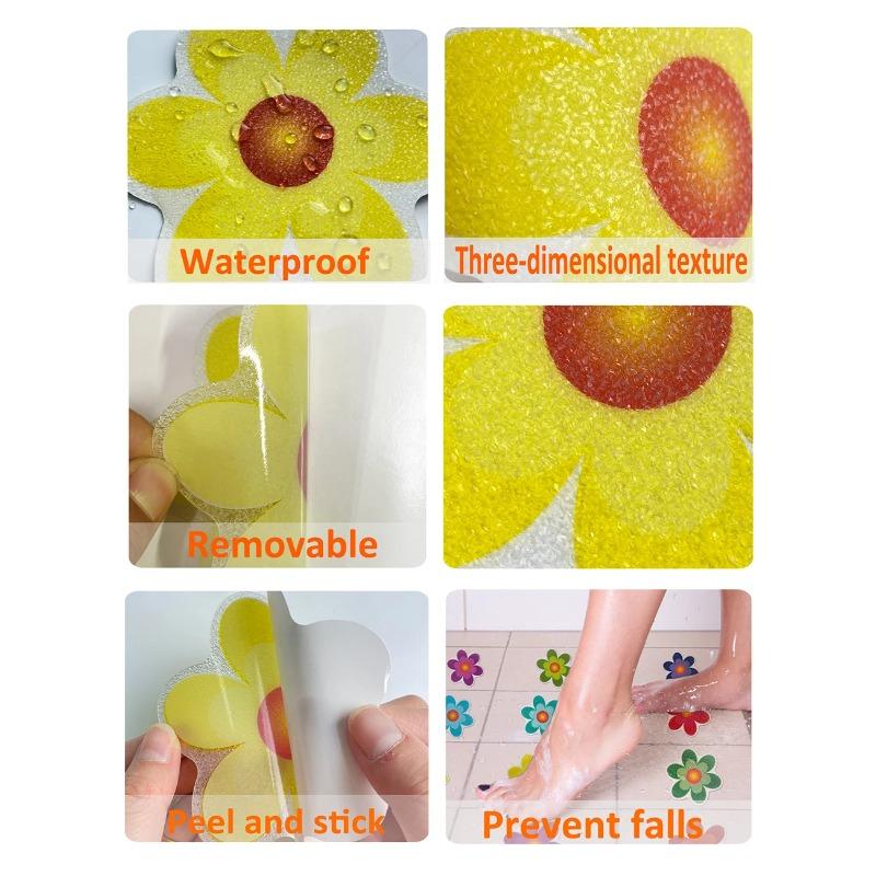 10 pieces of cartoon pattern bathroom bathtub anti-slip stickers, self-adhesive anti-slip stickers for stair floors