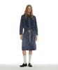 Partimento Woman Drawstring Denim Midi Skirt_Light Blue