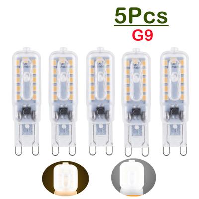 5 Pcs Mini G9 LED 3W 5W 2835 SMD Lampada Corn Light Bulb 220V 240V 14 22 SMD Dimmable LED Lamp Chandelier Replace Halogen