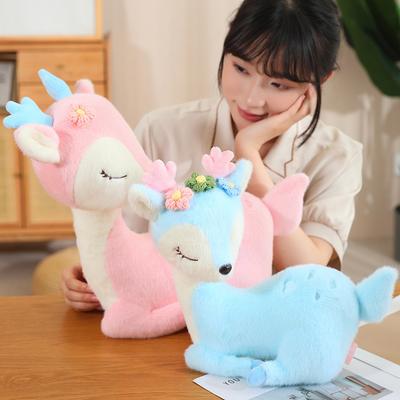 Cute Deer Doll Plush Toy Party Sika Deer Doll Children Soothing Rag Doll Birthday Gift