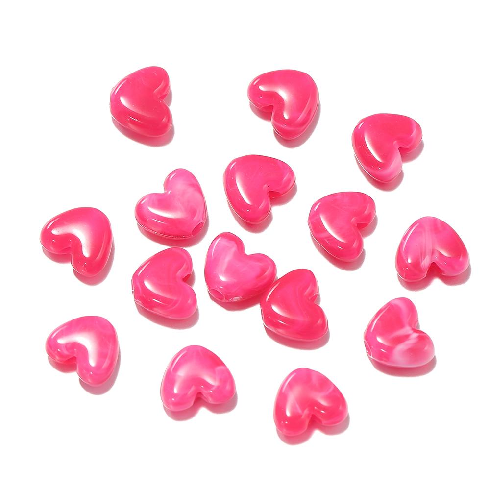 50pcs/Lot 8mm Acrylic Heart Bead Imitation Stone Loose Spacer Beads for DIY Bracelet Necklace Jewelry Making Accessories
