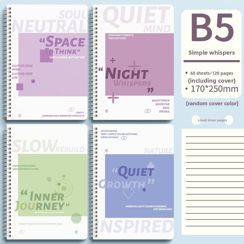 Coil Thickened Paper Hard Shell Cover Student Horizontal Line Cute Animal Notebook Notepad