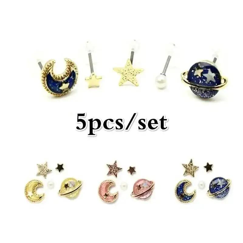 Fashion Temperament Simple Korean Personality Earrings Decoration Planet  Universe Earrings Colorful Personality for Girl
